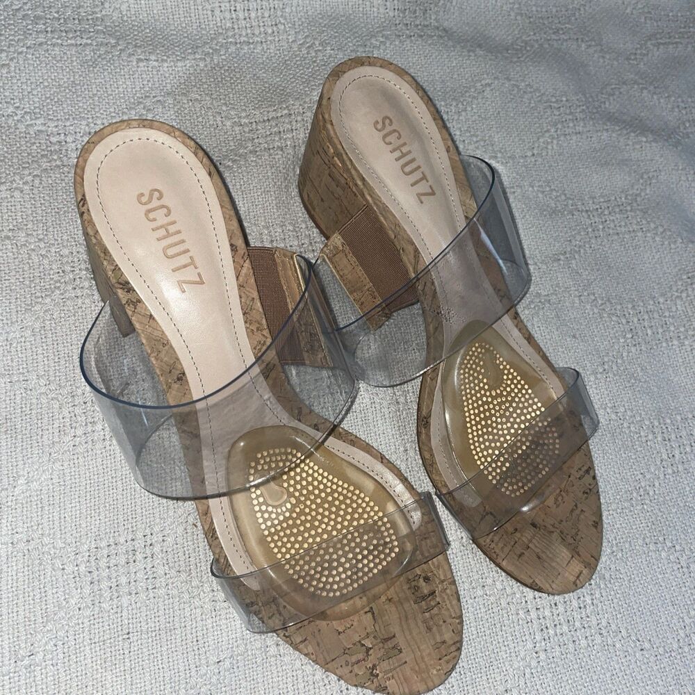 Schutz Women’s Dressy Pumps Size 10 B Clear Going Out Party Fun
